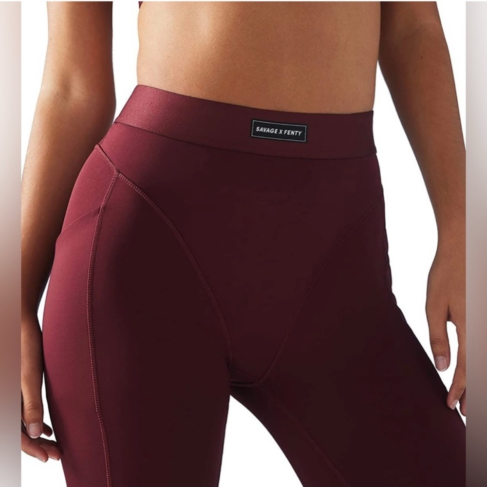 Savage X‎ Fenty Women’s Maroon High Waist Leggings with Pockets Small